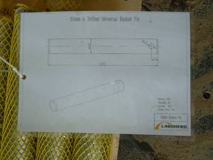 Landherd Excavator Bucket Pins 50 x 345mm