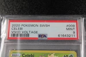lot 61 image: Pokemon Vivid Voltage Amazing Rare Celebi 39185 PSA 9
