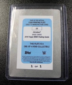 lot 66 image: 2016 Topps WWE Christian #59 Printing Plate Cyan 11  Only 1 Exist