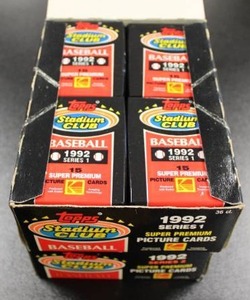 lot 87 image: 1991 Stadium Club Baseball Series 1 & Series 2 Unopened Hobby Box Lot  2 Boxes