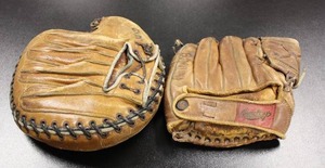 lot 109 image: Vintage Baseball Glove Lot  2 Vintage Gloves