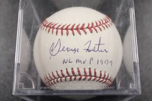 lot 118 image: George Foster Single Signed Sweet Spot Autograph w 1977 NL MVP Inscription