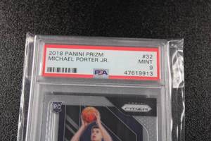 lot 169 image: 2018-19 Prizm Michael Porter Jr #32 Rookie Card PSA 9