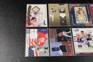lot 201 image: Mixed Years Baseball Card Jersey Relic Lot  8 Relic Cards