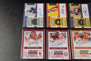 lot 207 image: 2011 Panini Contenders & 2017 Contenders Draft Rookie Autograph Lot  8 Autograph Cards