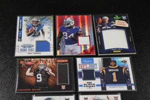 lot 215 image: Mixed Years Football Relic Lot  7 Relic Cards