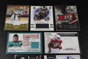 lot 216 image: Mixed Years Football Relic Lot  7 Relic Cards