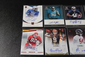 lot 219 image: Mixed Years Autograph Football Card Lot  9 Autograph Cards