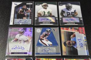 lot 220 image: Mixed Years Autograph Football Card Lot  9 Autograph Cards