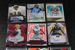 lot 221 image: Mixed Years Autograph Football Card Lot  9 Autograph Cards