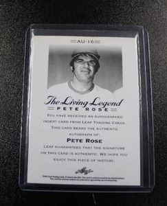 lot 243 image: 2012 Leaf Pete Rose The Living Legend #16 Autograph