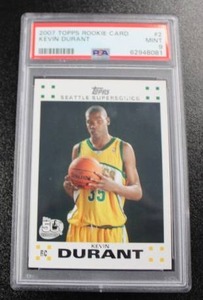 lot 246 image: 2007-08 Topps Kevin Durant #2 Rookie Card PSA 9