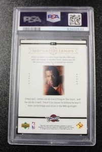 lot 248 image: 2003-04 Upper Deck Box Set LeBron James #21 Rookie Card PSA 8