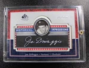 lot 257 image: 2003 SP Legendary Cuts Historical Impressions Joe DiMaggio #L-JD 141250  Only 250 Exist