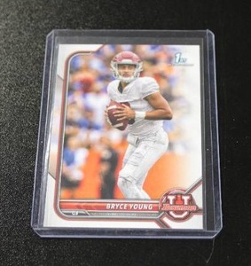lot 310 image: 2022 Bowman University Bryce Young Base & Bowman Chrome Pink Refractor #4 Rookie Card Lot