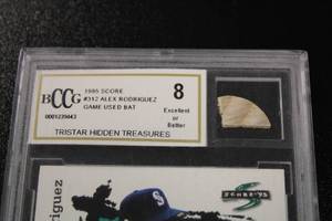lot 316 image: 1995 Score Alex Rodriguez Game Used Bat Tristar Hidden Treasures BCCG 8