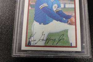 lot 405 image: 1989 Bowman Ken Griffey Jr. #220 Rookie Card BGS 8