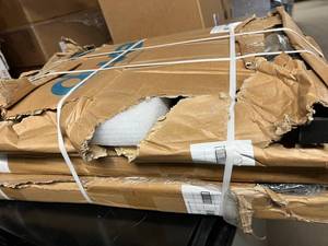 MSRP $75 EACH LOT OF 3 NEW IN PACKAGE&nbspDrive Medical 13067 Height Adjustable Non Tilt Top Overbed Table, Silver Vein - Outside Packaging Has Damage - See Pictures