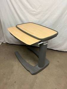 MSRP $800 Award Winning Stryker Trufit Slide Open Split Top Height Adjustable Overbed Table With Slide Out Vanity Mirror BeigeGrey Tone - Great Condition