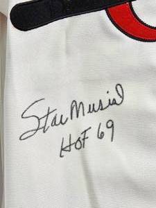 lot 251 image: St Louis Cardinals HOF Great  Stan Musial Autographed Baseball Jersey with Hologram COA