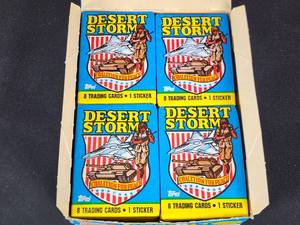 lot 450 image: 1991 Topps Desert Storm Series I Trading Cards Box Contains 36 Packs