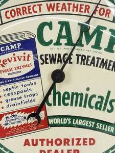 lot 36 image: Vintage Camp Chemicals Thermostat Mancave Metal Sign