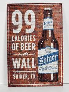 lot 328 image: Shiner Metal Beer Mancave  Garage Sign