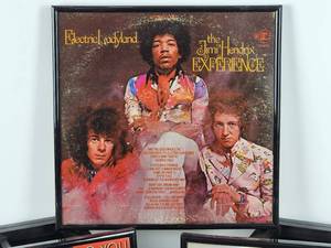 lot 151 image: (3) Original Vintage Framed Albums Covers with Vinyl Records