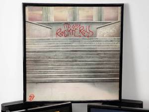 lot 158 image: (3) Original Vintage Framed Album Covers with Vinyl Records