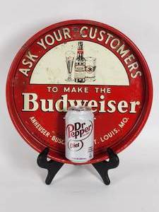 lot 291 image: Vintage Budweiser Metal Bar Tray