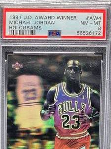 lot 83 image: PSA Graded 1991 Upper Deck Michael Jordan Hologram Card #AW4