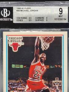 lot 203 image: Beckett Graded 1991-92 Fleer Basketball Michael Jordan Card #26