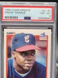 lot 223 image: PSA Graded 1990 Score Updated Baseball Frank Thomas Rookie Card # U-87