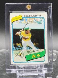 lot 86 image: Oakland As HOFer Great Ricky Henderson Rookie Card #482