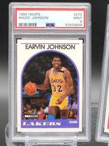 lot 381 image: (2) 1989 PSA Graded Hoops Basketball HOF Player Cards