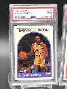lot 271 image: (2) 1989 PSA Graded Hoops Basketball HOF Player Cards
