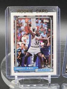 lot 122 image: (2) 1992 NBA Basketball Shaquille ONeal Rookie Cards