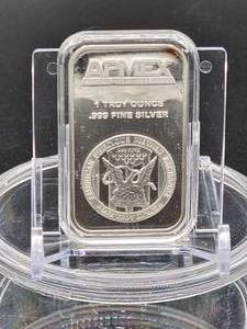 lot 129 image: 1 Once APMEX .999 Silver Bar