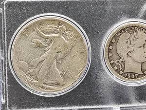 lot 68 image: (5) Vintage United States Coins including a United States 1920 Silver Walking Liberty Half Dollar Coin