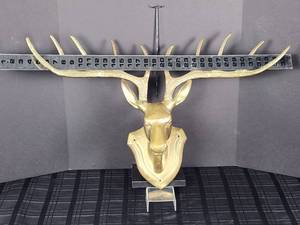 lot 249 image: Very Large Wall Mounted Brass Deer Head