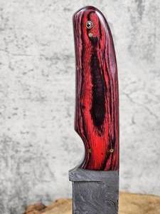 lot 172 image: Damascus Fixed Blade Hunting Knife with Sheath