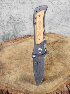 lot 15 image: Browning Damascus Folding Locking Blade Knife