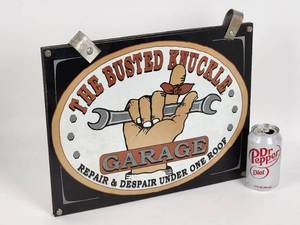 lot 281 image: Double Sided The Busted Knuckle Garage Sign