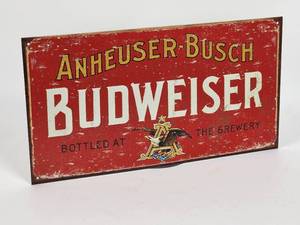 lot 287 image: Metal Anheuser Busch Budweiser Mancave  Sign Garage