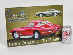 lot 364 image: Corvette Metal Mancave  Garage Sign