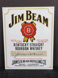 lot 285 image: Metal Jim Beam Mancave  Sign Garage