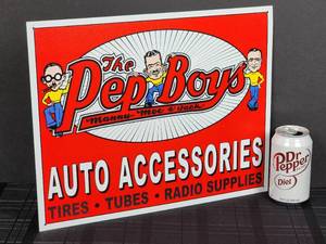 lot 37 image: Pep Boys Man Cave Metal Sign