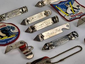 lot 296 image: Assorted Vintage Hamms Beer Bottle Openers and (2) Vintage Hamms Beer Patches