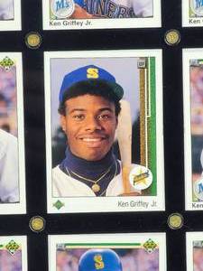 lot 185 image: 1989 Upper Deck Baseball Ken Griffey Jr Rookie Card # 1 & (8) 2nd Year Cards