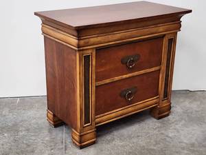 lot 242 image: (2) Klaussner International Dick Idol 2-Drawer Wood Side Tables